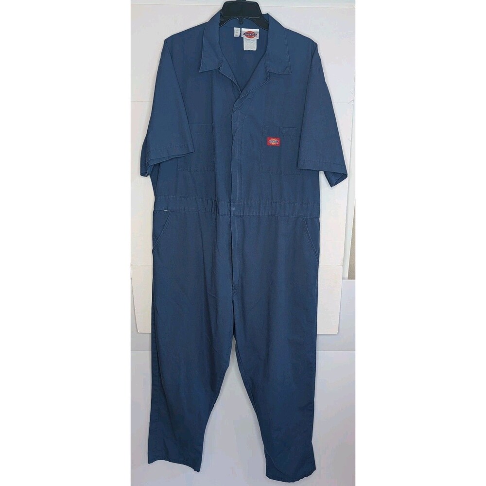 Vintage Dickies Coveralls Navy Chest 48 Short Sleeve Mens Workwear USA
